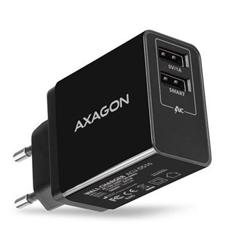 AXAGON ACU-DS16 zidni punjač 5V/2.2A + 5V/1A SMART, crni