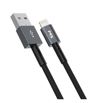 MS CABLE USB-A 2.0 ->LIGHTNING, 1m, crni