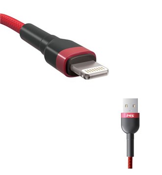 MS CABLE USB-A 2.0->LIGHTNING,2m,crveni
