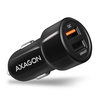 AXAGON PWC-QC5 car charger Smart 5V 2,4A + QC3.0, 30W, crni