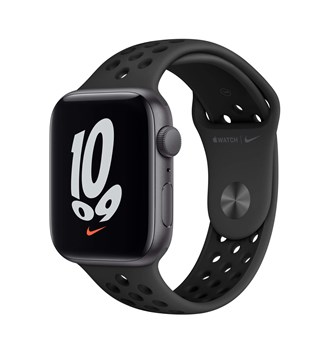 Apple Watch Nike SE (v2) GPS, 44mm Space Grey Aluminium Case with Anthracite/Black Nike Sport Band - Regular