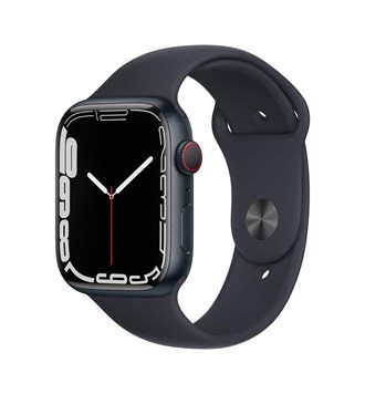 Apple Watch Nike S7 GPS, 45mm Midnight Aluminium Case with Anthracite/Black Nike Sport Band - Regular