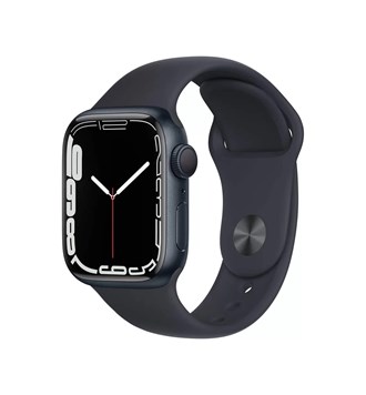 Apple Watch S7 GPS, 41mm Midnight Aluminium Case with Midnight Sport Band - Regular