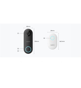 Interfon REO Video Doorbell PoE (D340P)